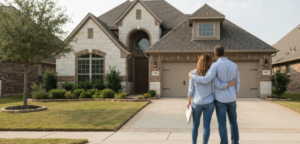 Trophy Club TX homeowners viewing their upgraded property after mortgage refinance